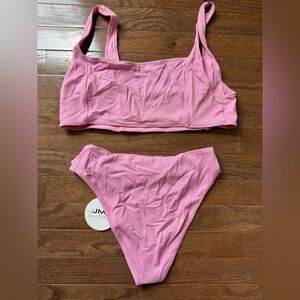 NWT JMP Women’s Swimsuit. Pink Glitter.  XL top; Medium Bottom